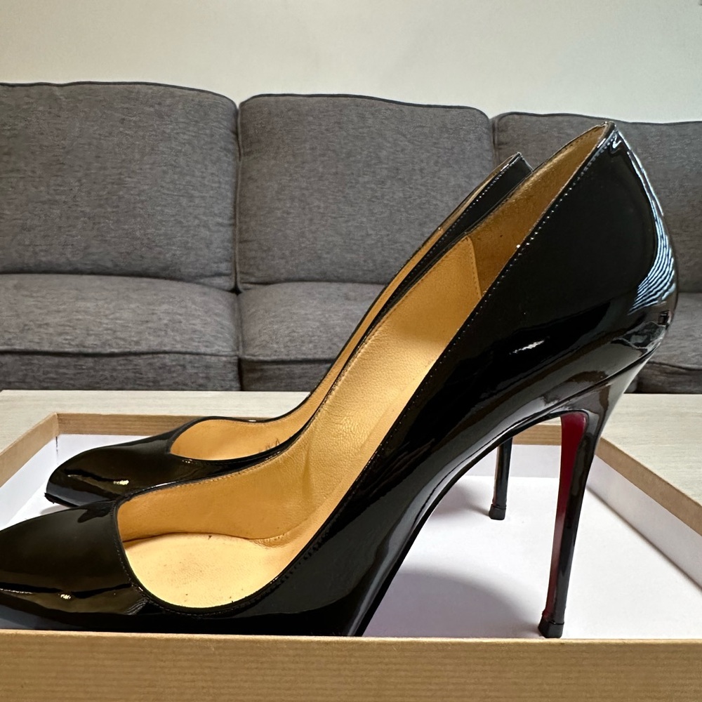 Selling Christian Louboutin patent leather pumps.  Will fit size 8.5